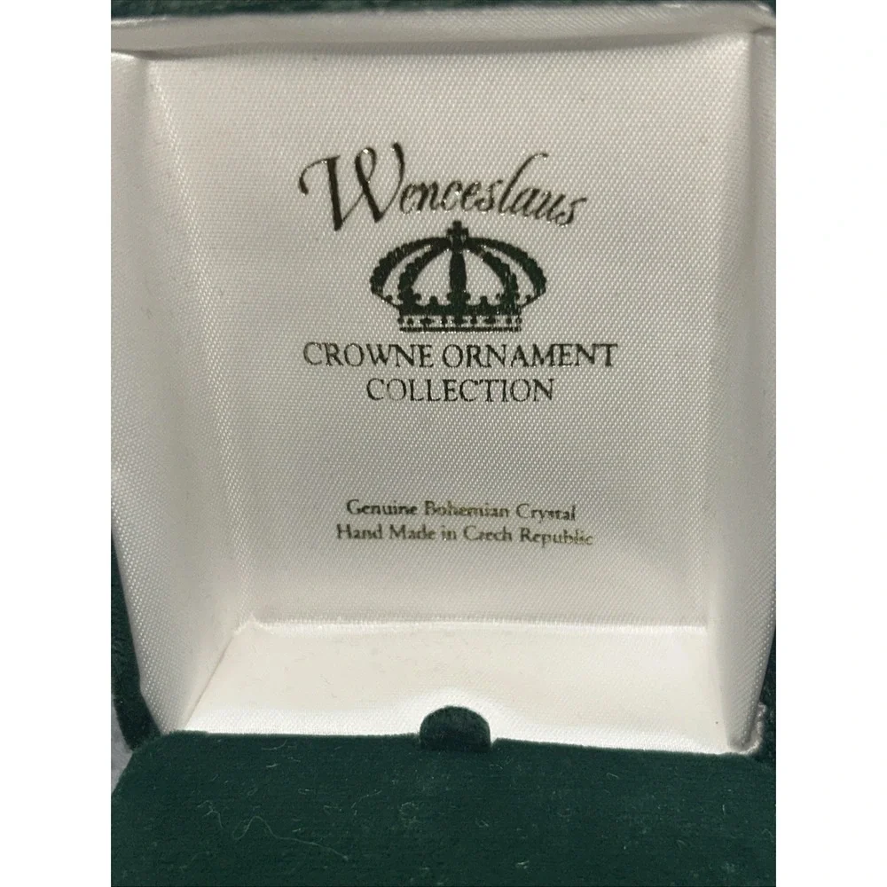 Wenceslaus Crown Ornament‎ Collection Blue Bohemian Crystal Cross Ornament Czech